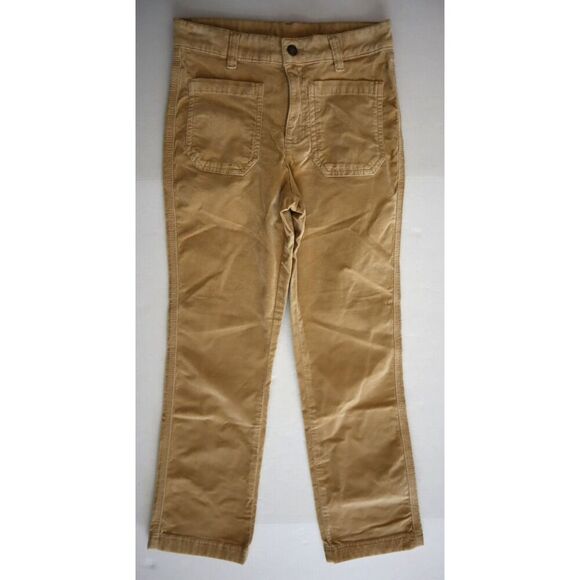 Free People OB2054758 Women Sz 4 Beige Uncut Corduroy High Time Kick Flare Pants - Picture 1 of 9
